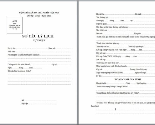 Mẫu sơ yếu lý lịch tự thuật