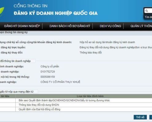 Đăng ký bổ sung ngành nghề kinh doanh qua mạng