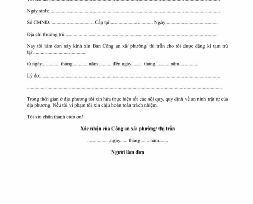 Thủ tục đăng ký tạm trú? Giấy tờ và hồ sơ đăng ký tạm trú