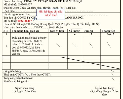 Hướng dẫn cách xử lý hóa đơn viết sai