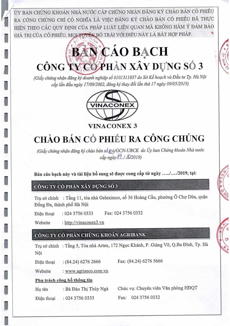 Nội dung của bản cáo bạch gồm những thông tin gì?