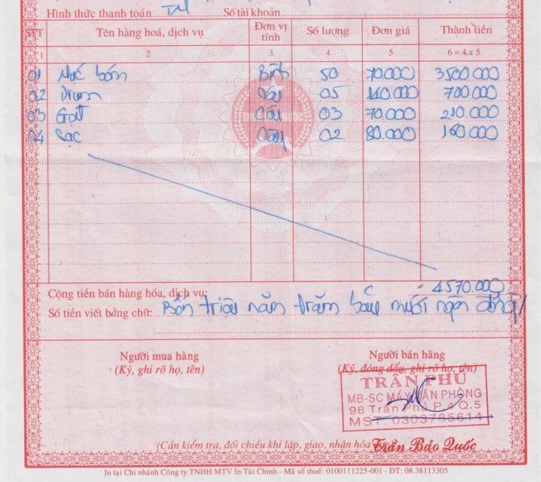 Quy tắc viết số tiền bằng chữ trên hóa đơn 