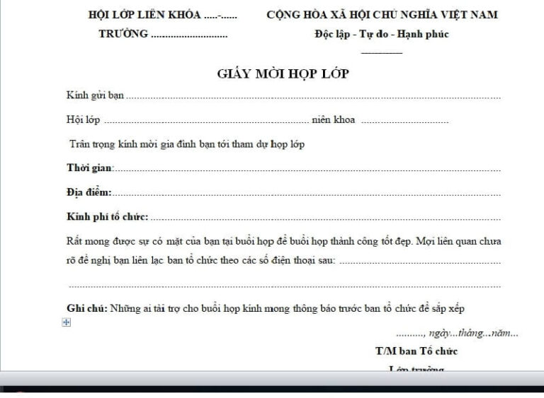 Các mẫu Giấy mời thông dụng nhất hiện nay