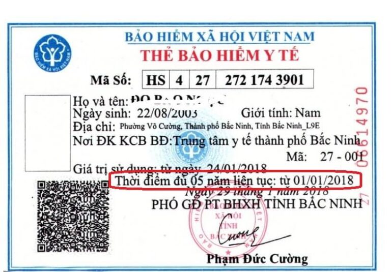 Thời điểm đủ 5 năm liên tục trên thẻ BHYT được hưởng quyền lợi gì?