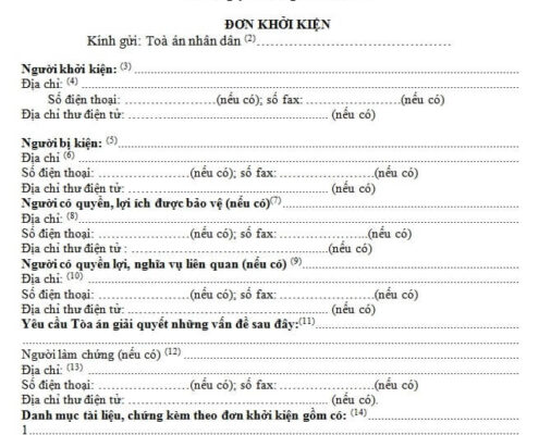 Mẫu đơn khởi kiện dân sự và hướng dẫn viết đơn kiện