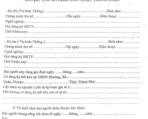 Mẫu đơn ly hôn thuận tình chuẩn theo Tòa án và cách viết đơn ly hôn